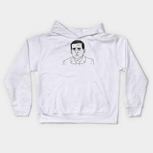 Grumpy Michael Scott Kids Hoodie by FalconArt